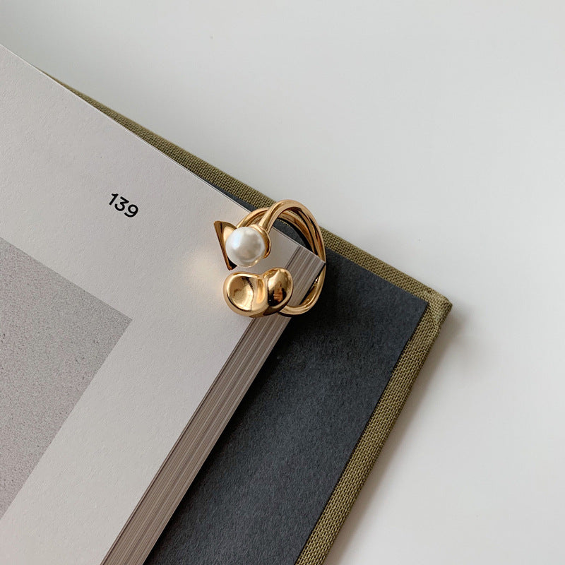Gold Bean-Pearl Ring