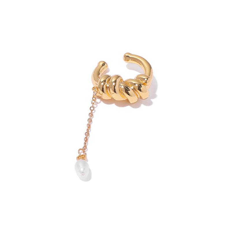 Thread Linear Pearl Ear Clip